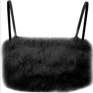 BRAND NEW Amazon Faux Fur Crop Top, Size S